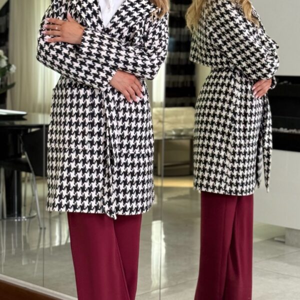 Płaszcz Vivianne Houndstooth Black — zdjęcie 9