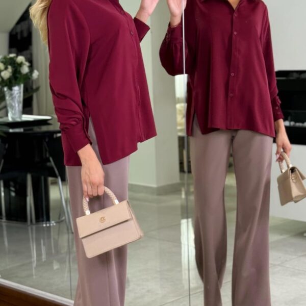 Bluzka koszulowa Bordeaux Classy — zdjęcie 4