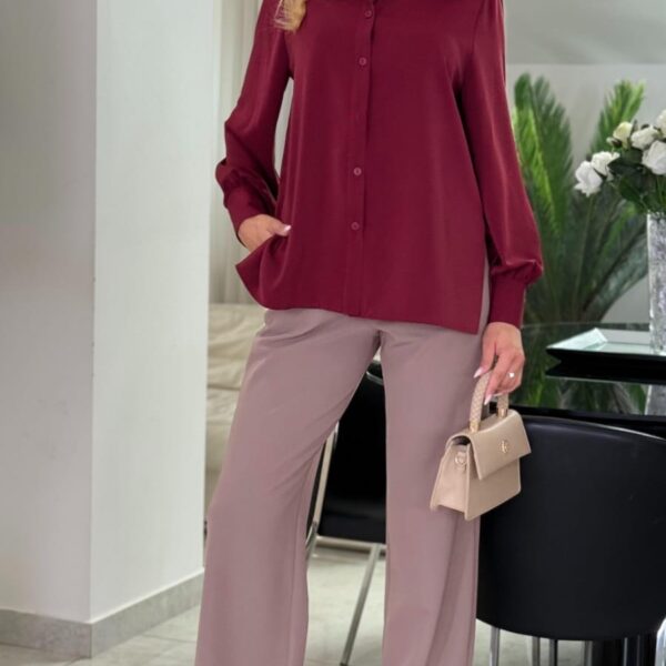 Bluzka koszulowa Bordeaux Classy — zdjęcie 5