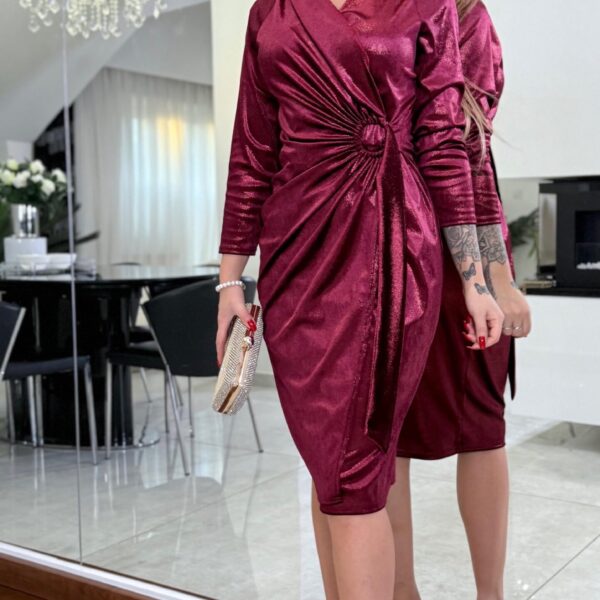 Sukienka Bordeaux Draped Midi — zdjęcie 7