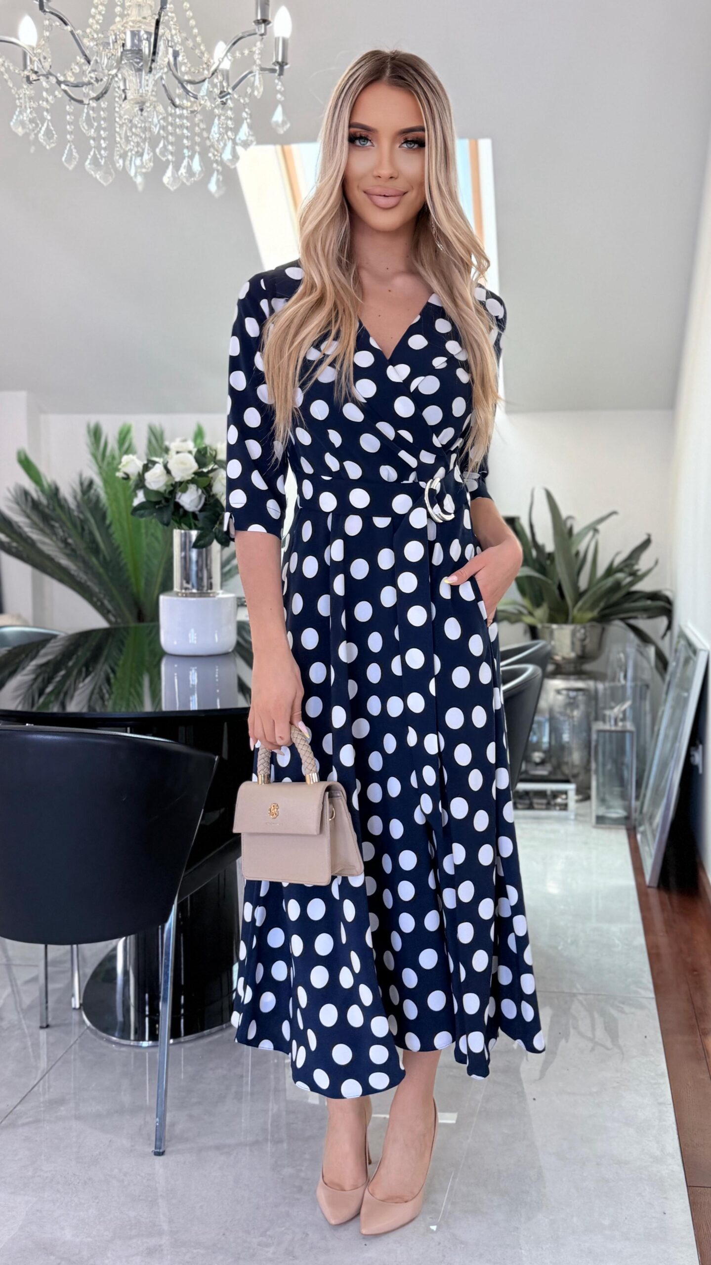 Sukienka Navy Polka Classic