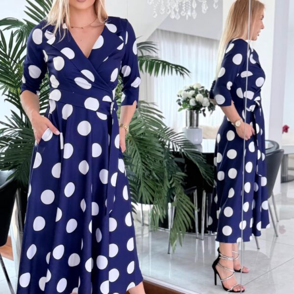 Sukienka Polka Granatowa — zdjęcie 5