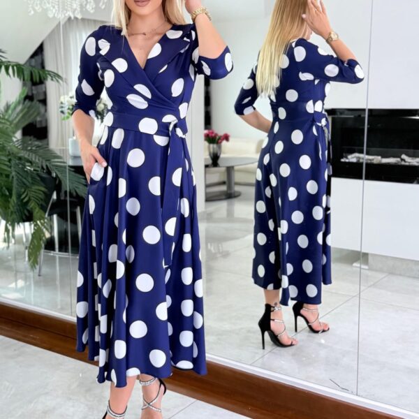 Sukienka Polka Granatowa — zdjęcie 2