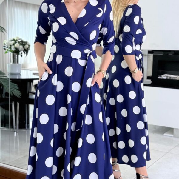 Sukienka Polka Granatowa