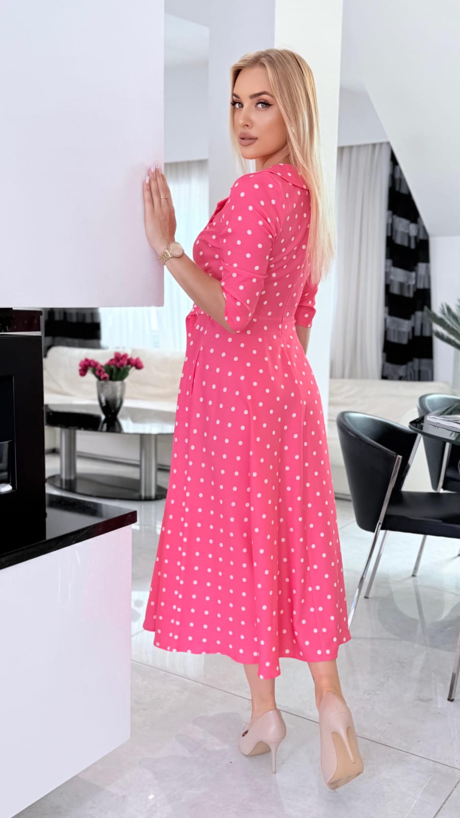 Sukienka Polka Love Pink — zdjęcie 5