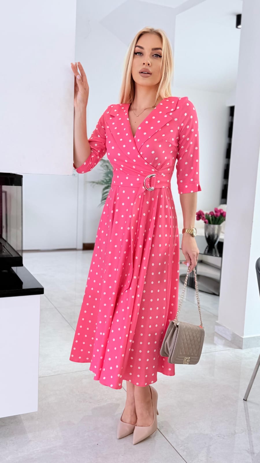 Sukienka Polka Love Pink — zdjęcie 2